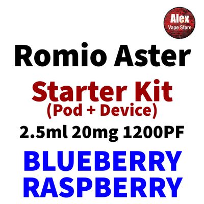 ROMIO ASTER STARTER KIT 1200PF 20MG BLUEBERRY RASPBERRY