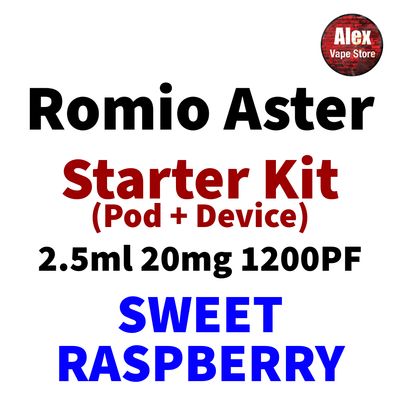 ROMIO ASTER STARTER KIT 1200PF 20MG SWEET RASPBERRY