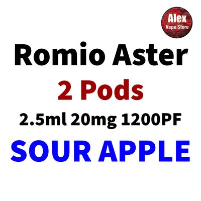 ROMIO ASTER POD 1200PF 20MG (2 PODS) SOUR APPLE