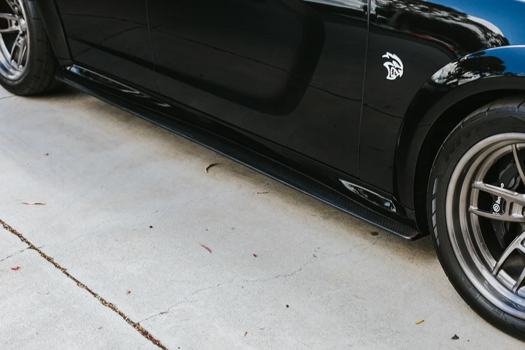 2020-2022 DODGE CHARGER HELLCAT WIDEBODY CARBON FIBER ROCKER PANEL SPLITTERS
