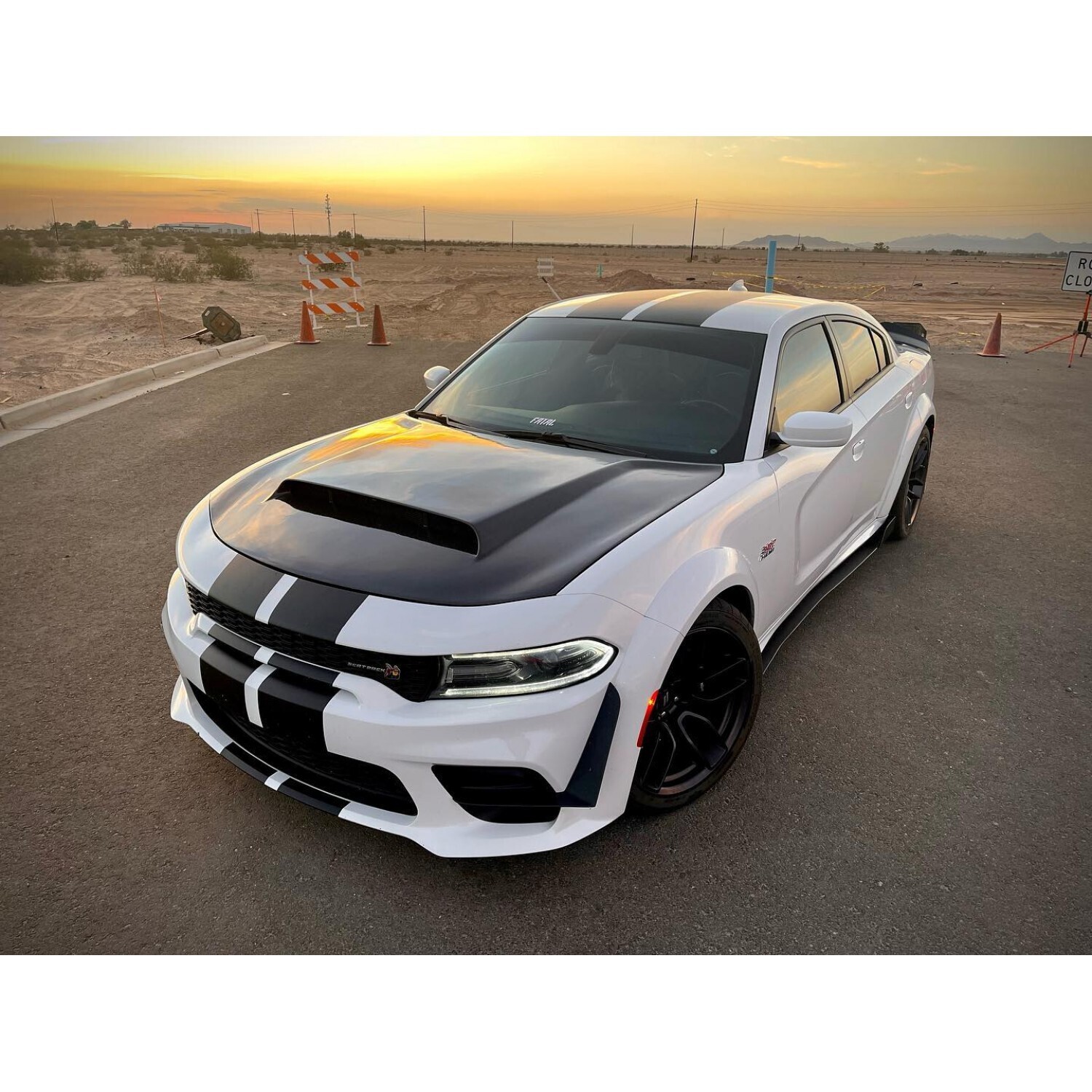 Vicrez Carbon Fiber Demon Hood w/ Vent Scoop vz102505 | Dodge Charger 2015-2023