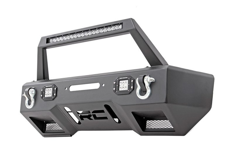 JEEP FRONT STUBBY LED WINCH BUMPER W/HOOP | CHROME SERIES (07-17 WRANGLER JK)