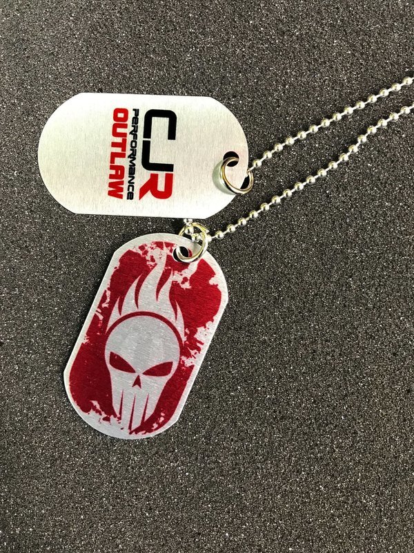 CJR OUTLAW Brushed Aluminum Dog Tag