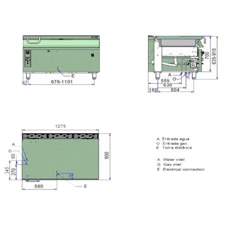 Sartén basculante gas