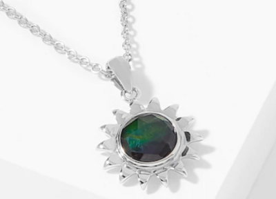 Sunflower Silver Pendant with Chain