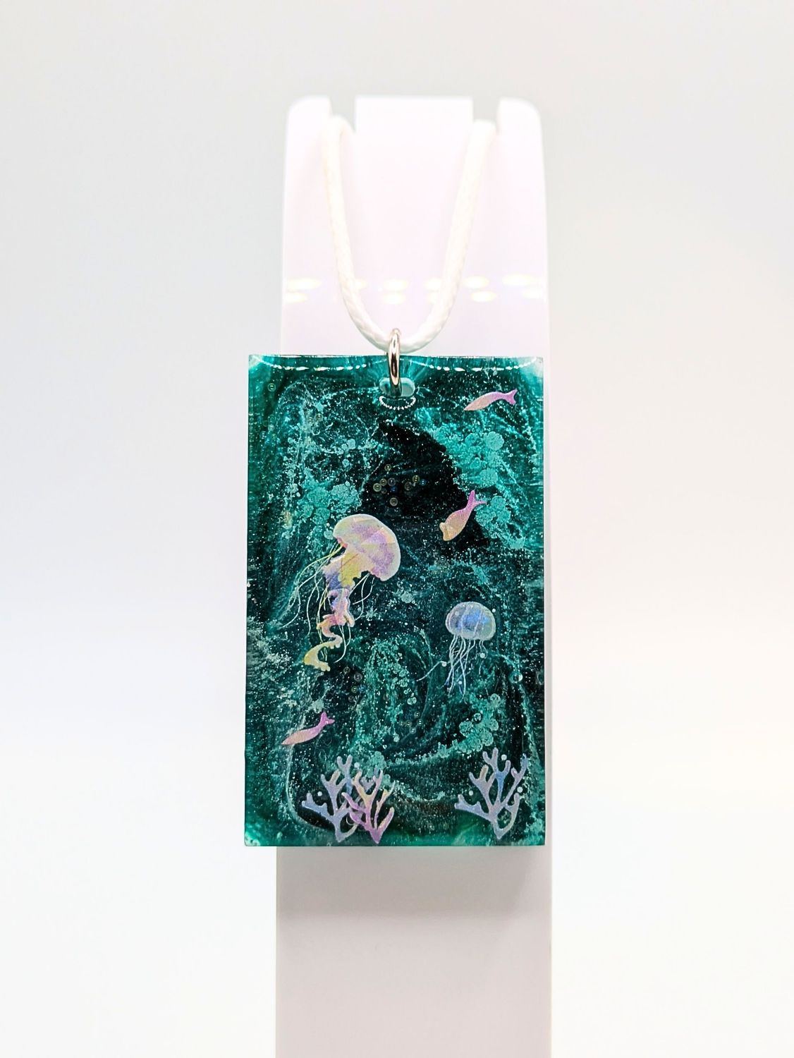 Jellyfish Resin Pendant Necklace