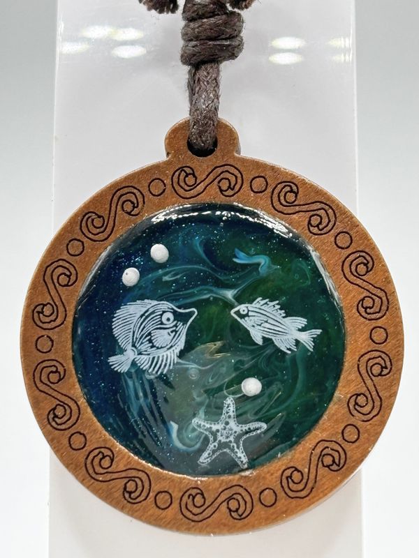 Deep Ocean Resin Necklace