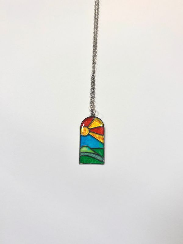 Stained Glass Window Necklace