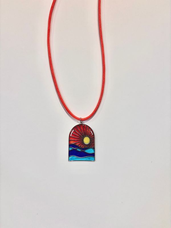 Ocean Sunset Resin Necklace