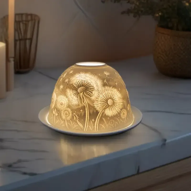 Just Dive Dandelion Glow – Porcelain Tealight Dome Just Dive Dandelion Glow – Porcelain Tealight Dome