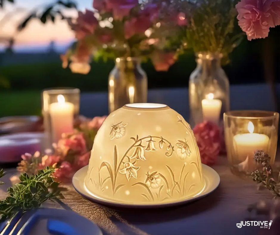 Bluebell Serenity – Porcelain Tealight Dome