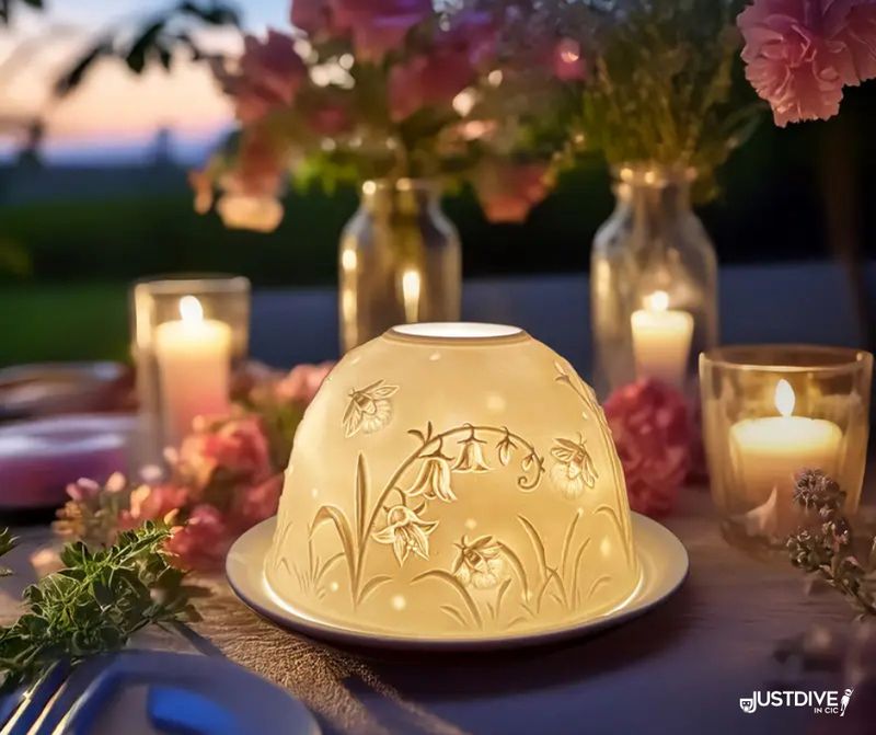 Bluebell Serenity – Porcelain Tealight Dome