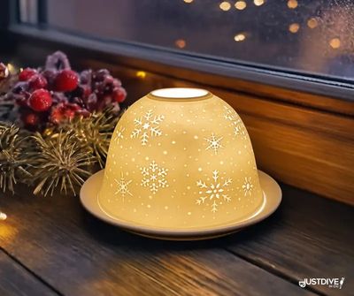 Snowflake Glow – Porcelain Tealight Dome Snowflake Glow – Porcelain Tealight Dome