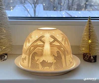 Journey of Light – Nativity Porcelain Tealight Dome Journey of Light – Nativity Porcelain Tealight Dome