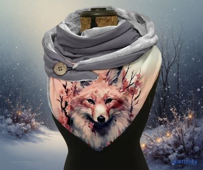 Blush Woodland Fox Scarf – Grace, Warmth & Wild Beauty Blush Woodland Fox Scarf – Grace, Warmth & Wild Beauty