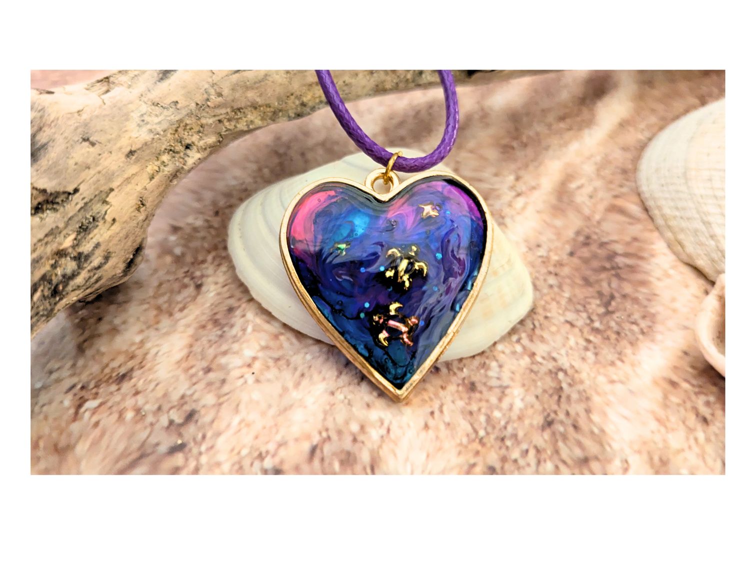 Midnight Tide Heart Pendant