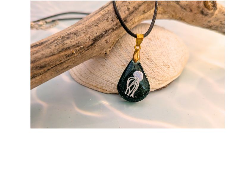 Midnight Drift - Moon Jelly Pendant