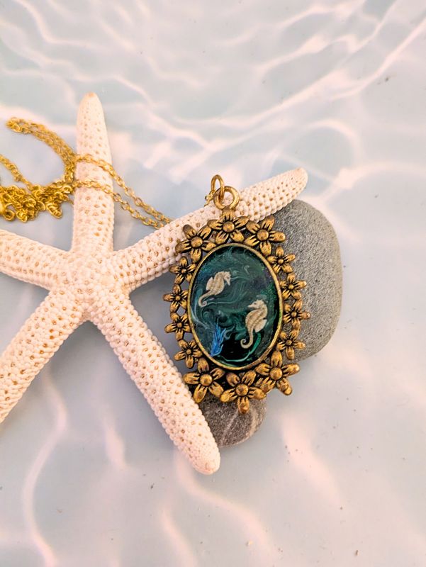 Petals and Tides - Twin Seahorse Drift