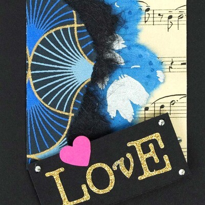 Love, collage card AROS016