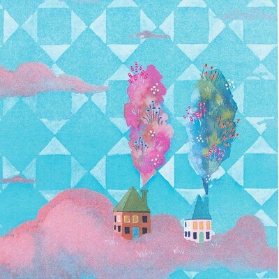 Quilt Houses, mini print SUNH035