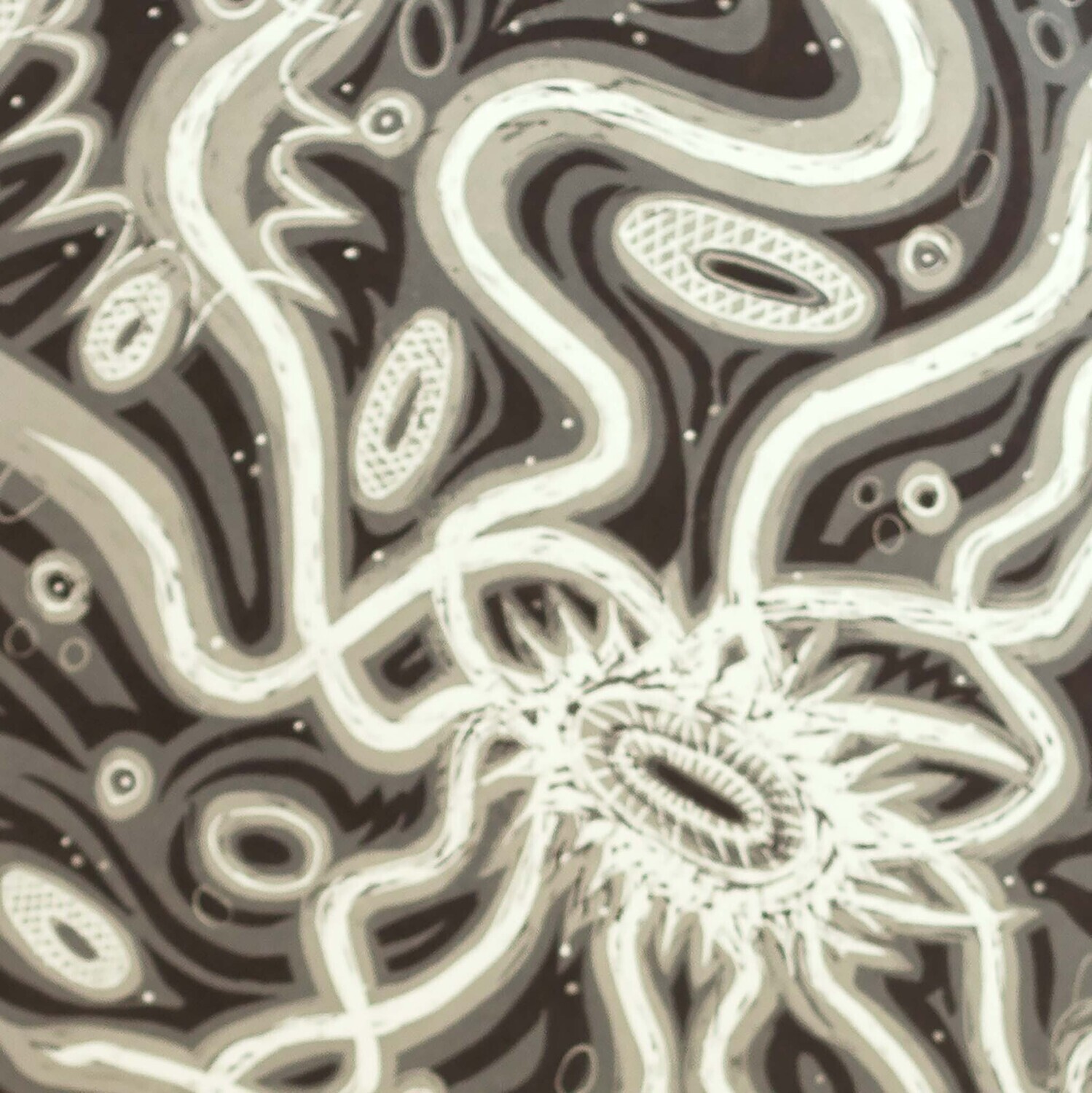 Tidal, linoleum Block print STRE24