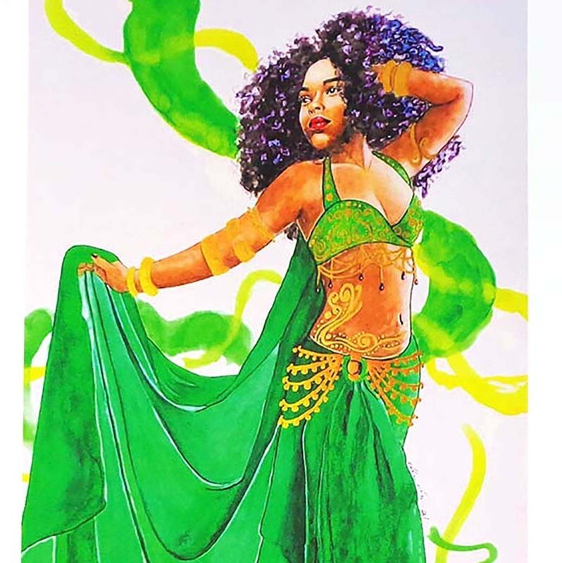 Bellydancer print RICE55