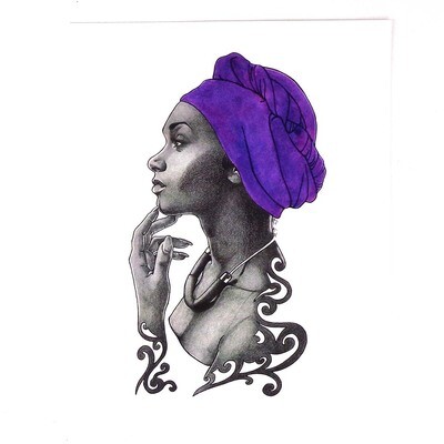 Purple Headwrap (w/o border) print RICE40