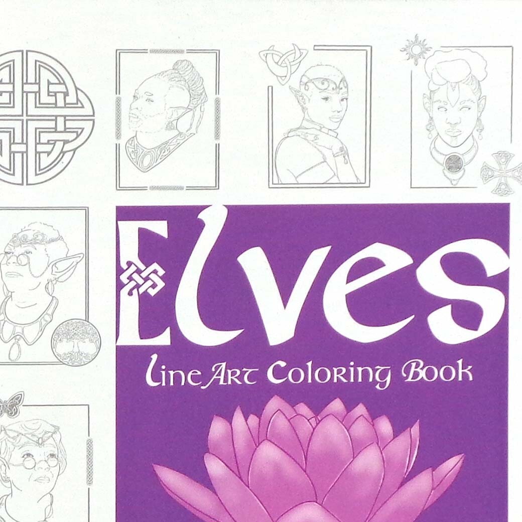Elves, line art coloring book RICE35