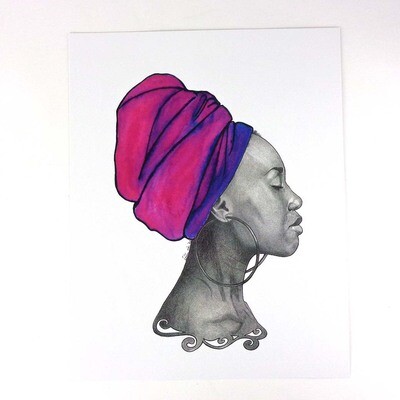 Pink Headwrap (w/o border) print RICE43