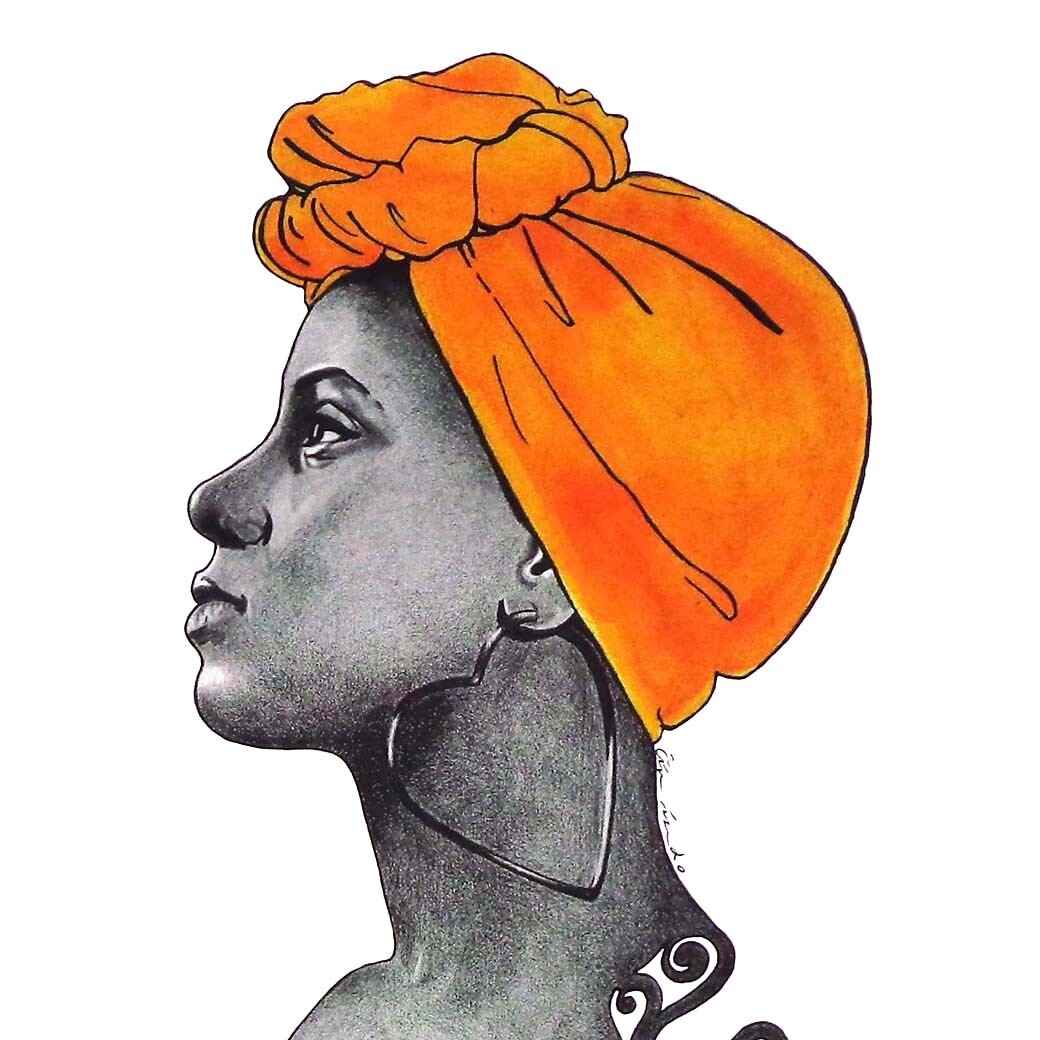 Yellow Headwrap (w/o border) print RICE46