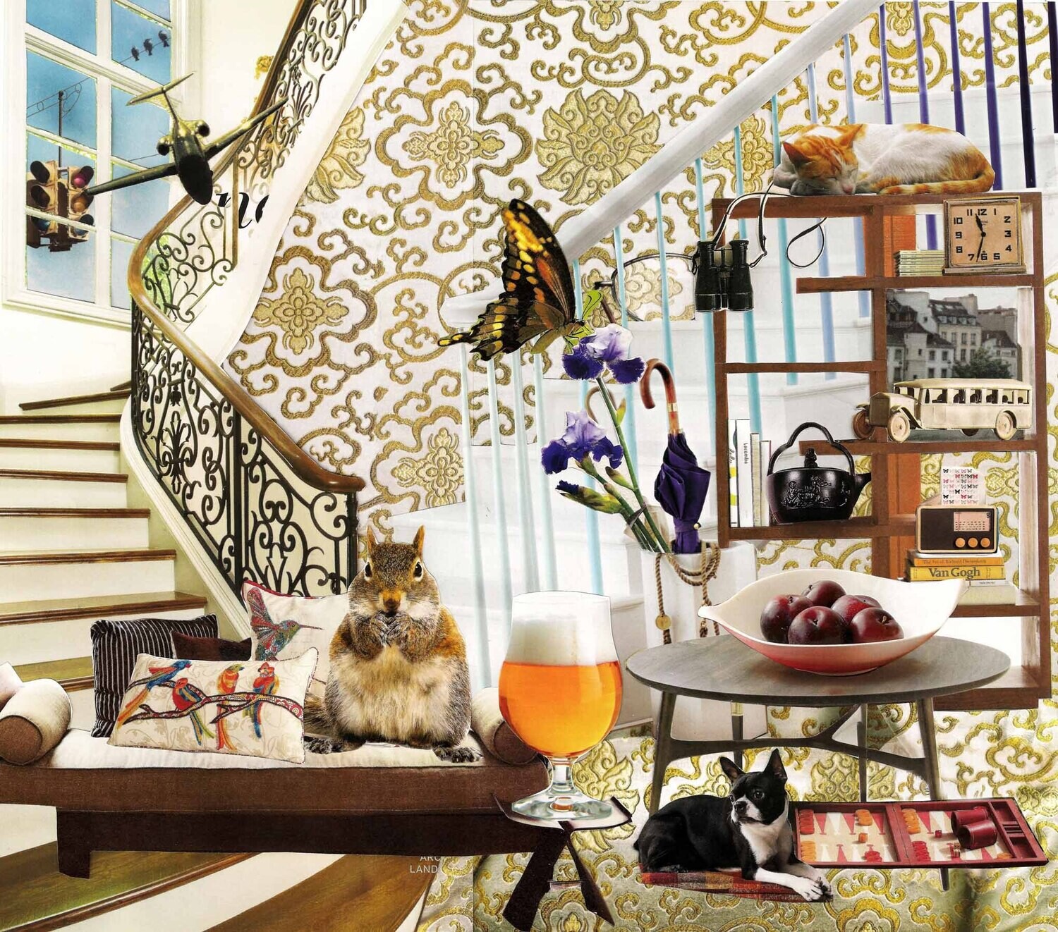 Brocade Living, print from collage KOPS445