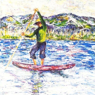 Rowing, fine art card with quote SD37