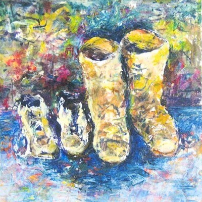 Boots, fine art card with quote SD02