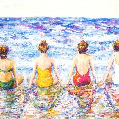 Bathing Beauties, fine art card with quote SD65
