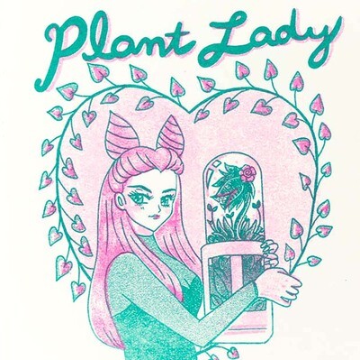 Plant Lady, postcard with envelope GRIA043