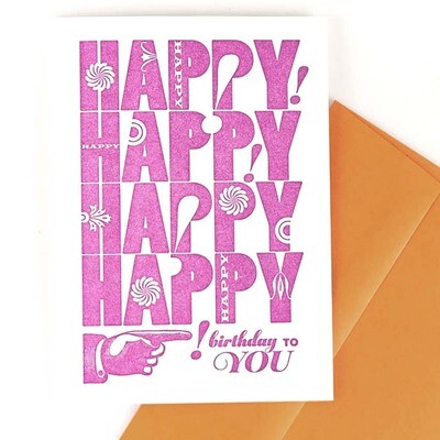 Happy Happy Happy birthday, card RAER66
