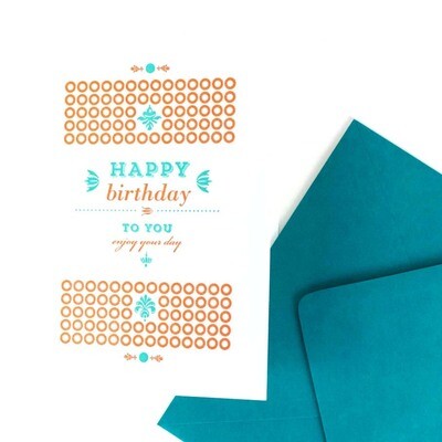 Bodoni Ornaments, birthday card  RAER51