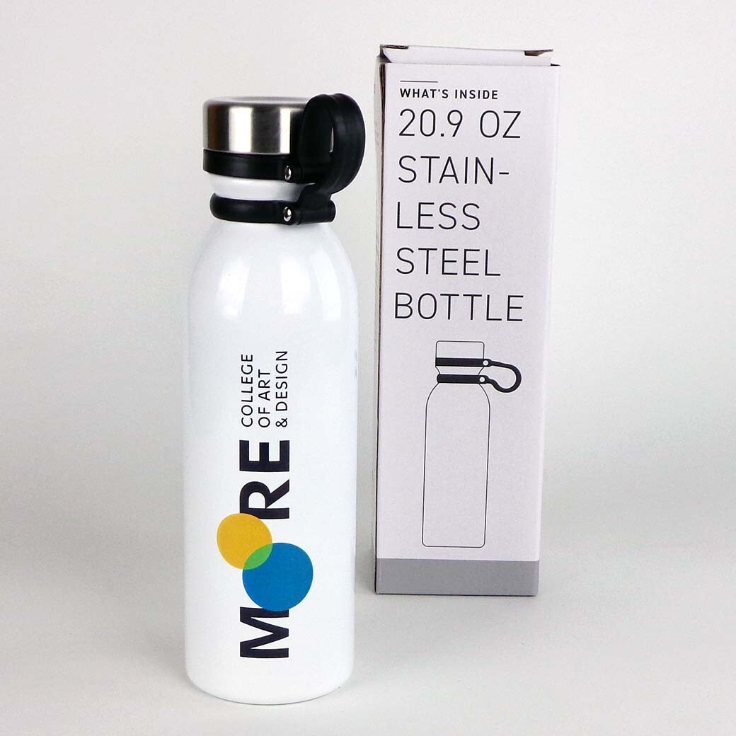 White Metal Water Bottle (20.9 oz)