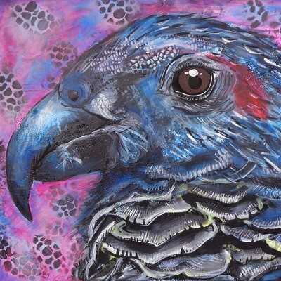 Dracula Parrot, painting on canvas NEGN20