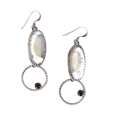 Dendritic Opal Dangle Hoop Earrings REIP188