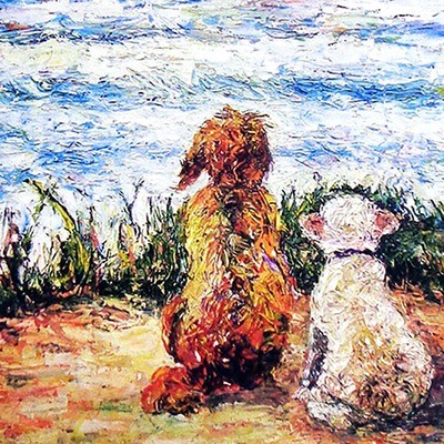 Dogs, fine art card with quote SD60
