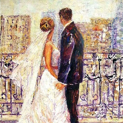 City Wedding, fine art card with quote SD48