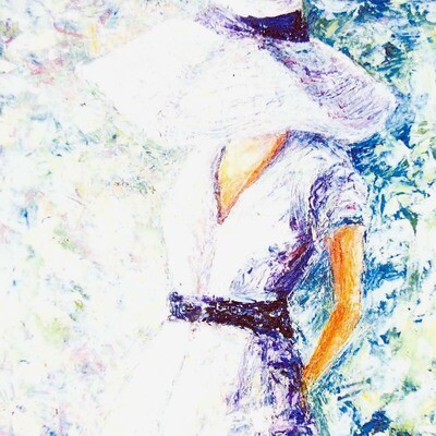 White Hat/Dress, fine art card with quote SD29