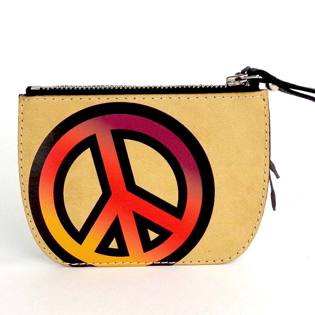 Peace Sign Mini Zip Wallet HERB014