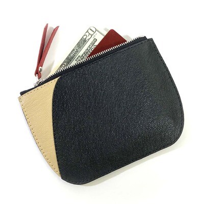 Leather Zip Wallet (color block) HERB006