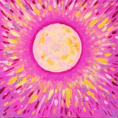 August Sun, mini painting QUEA16