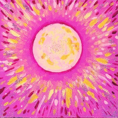 August Sun, mini painting QUEA16
