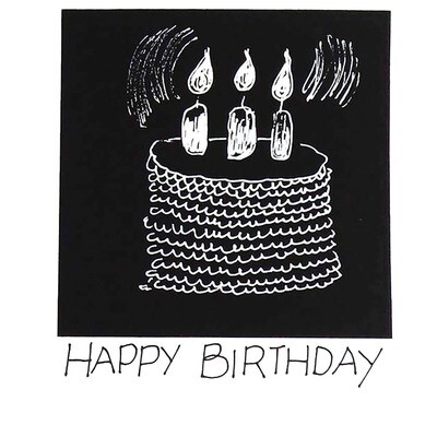 Birthday Cake hand inked card CONG1001