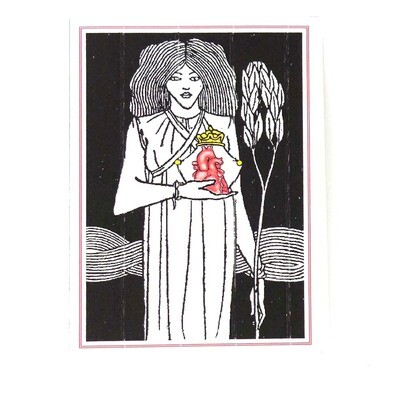 Woman Holding Heart card DHOJ028
