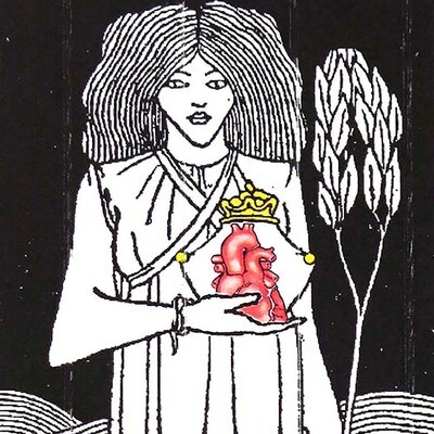 Woman Holding Heart card DHOJ028